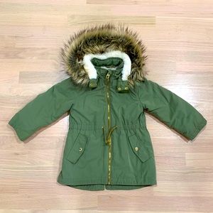 Girl military inspired parka, size 4-5
